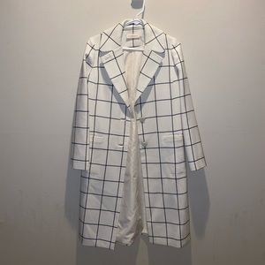 Tory Burch white check coat